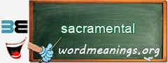 WordMeaning blackboard for sacramental